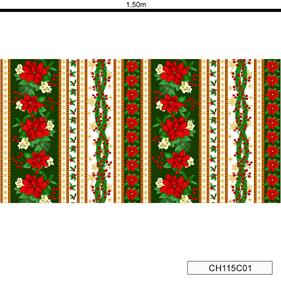 Tela algodón  Navidad Cenefa - Nv - 23 - Marfil - B-Fernando Maluhy - 1 metro    | CH115C01