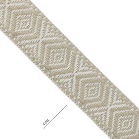Cinta espiga étnica algodón 4 cm. - Beige+Marfil- 15 m.  | MC2138-006 | MODELOS CINTAS ETNICAS