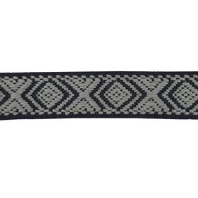 Cinta espiga étnica algodón 30 mm. - Negro/Gris - 15 metros | MC2127-001 | MODELOS CINTAS ETNICAS