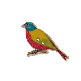 BOTÓN MADERA - PÁJARO - MULTICOLOR | FR2019
