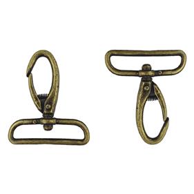 Mosquetón metal 4 cm. - Oro Viejo - 6 unid.  | FR-1057/40OV | MAS MODELOS MOSQUETON