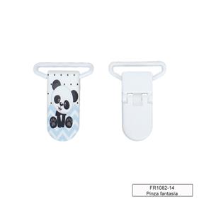 Pinza forma plástico chupetero - Panda Celeste - 5 unid. | FR1082-14
