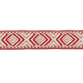Cinta espiga étnica algodón 30 mm - Rojo/Marfil - 10 metros | MC2127-002 | MODELOS CINTAS ETNICAS