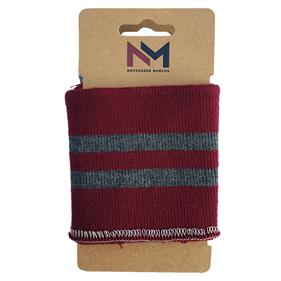 PUÑO ELÁSTICO RAYAS granate - gris oscuro | TX1011