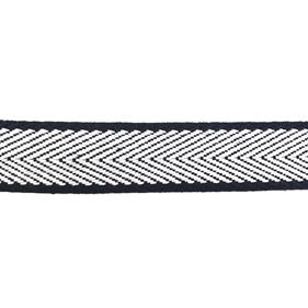 Cinta espiga rayas algodón 3 cm. - Negro - 15 metros | MC2126-001