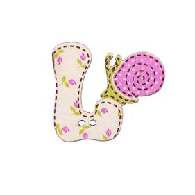 Botón madera - Letra L - 24 unid.  | FR2011-00L | ABECEDARIO BOTÓN MADERA