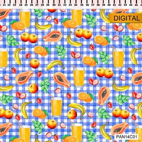 Tela algodón dig. - vamos a cocinar - Azul -  B-FM - 1 metro  | PAN14C01 | FERNANDO MALUHY 