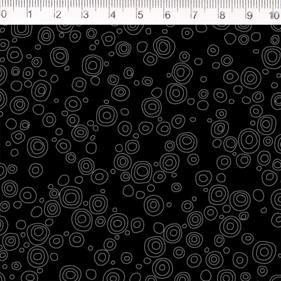 Tela algodón estampada - Bubbles - Negro - B-Fernando Maluhy  - 1 metro  | TX2009-001