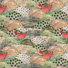 Tela popelin digital estampado verde - 1 metro  | TX5004