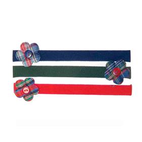 TURBANTE FLOR TELA CUADROS C/BOTON CENTRAL - 12 un | TU0102