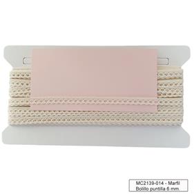 Bolillo puntilla 6 mm. - Blanco- 25 metros | MC2139