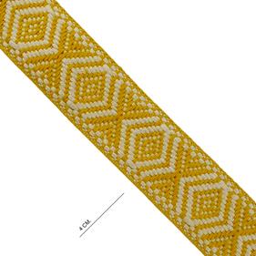 Cinta espiga étnica alg. 4 cm. - Mostaza+Beige - 15 m.  | MC2138-106 | MODELOS CINTAS ETNICAS