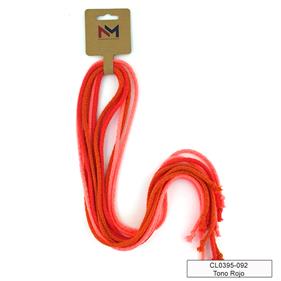 Cordón pelo acrílico - Tono rojo - 2 x 6 unid.    | CL0395-092