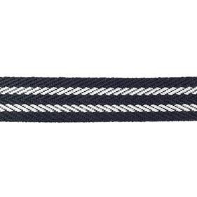 Cinta espiga rayas algodón 3 cm. - Negro/Blanco - 15 metros  | MC2097-001