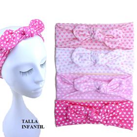Turbante nudo infantil lazo corazones  - 6 unid.      | TU0215 | MAS MODELOS TURBANTES TELA NUDO