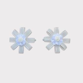 Ranita clip lazo rayas con flor - 8 unid. | RI0342 | RANA CLIP CEREMONIAS