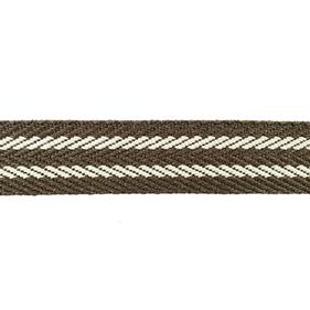 Cinta espiga rayas algodón - 3 cm. - Marrón/Beige - 15 metros. | MC2097-008
