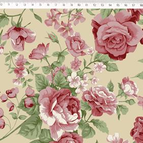 Tela algodón patchwork ROSES IN BLOOM - Beige - 1 metro  | 29050C01