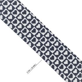 Cinta poliéster estampada corazones blancos - 15 metros | MC2147