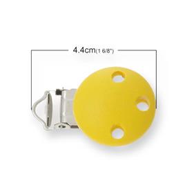 Pinza botón madera - Amarillo - 5 unid. | FR0338