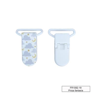 Pinza forma plástico chupetero - Nube gris - 5 unid.   | FR1082-19