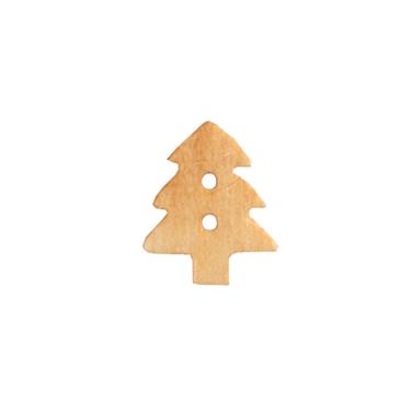 Botón 1.4 cm. madera árbol navidad - 72 unid. | FR0275