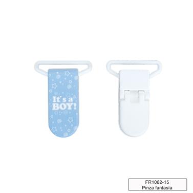 Pinza forma plástico chupetero - Boy Celeste - 5 unid. | FR1082-15