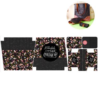 Panel de Bolso Floral Negro - 1 panel  | TX-PAINELMG007 | MAS PANELES POLIPIEL