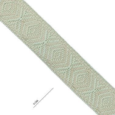 Cinta espiga étnica alg. 4 cm. - Menta+Beige - 15 metros | MC2138-112 | MODELOS CINTAS ETNICAS