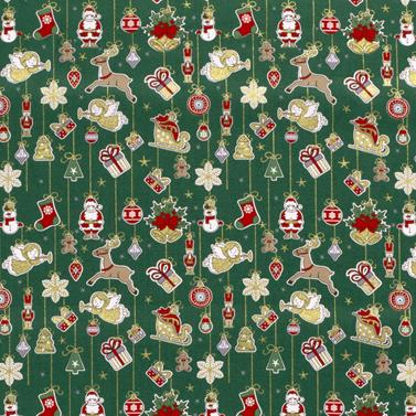 Tela algodón navidad - Verde - 1 metro | TX20727-025